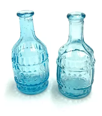 $12 • Buy Miniature Wheaton Glass Bottles Blue Root Bitters Set Of 2