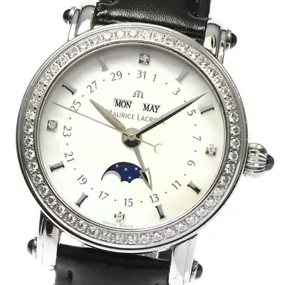 MAURICE LACROIX Masterpiece MP6066 Diamond Bezel Moon Phase AT Men's_793466 • $1698.22