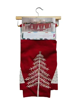 Cynthia Rowley New York Red Trees Holiday Christmas Mantle Scarf • $109.97