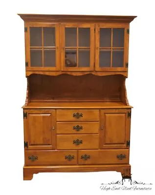 ETHAN ALLEN Heirloom Nutmeg Maple Colonial Early American 48  Buffet W. Displ... • $857.99