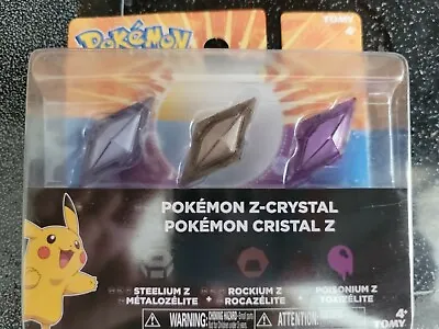 $40 • Buy Pokemon Z-Ring Steelium Z, Rockium Z & Poisonium Z Crystal 3-Pack