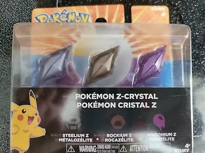 $40 • Buy Pokemon Z-Ring Steelium Z, Rockium Z & Poisonium Z Crystal 3-Pack