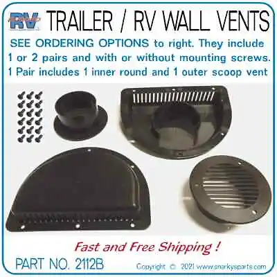 TRAILER / RV  VENTS BLACK 1 Inner 1 Outer Utility Livestock Motorcycle  • $8.59