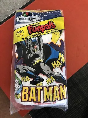 Vintage NOS  1990  Batman And Joker FUNPALS Boys Underwear  Size 4 Sealed • $126.46