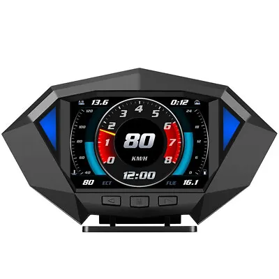 Head Up Display GPS OBD2 Car Speedometer Digital Intelligent Tilt Meter Alarm • $58.40