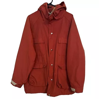 Vintage Woolrich Jacket Mens Large Redwood 1527 Zip Parka Pockets Hooded |g2 • $65.99