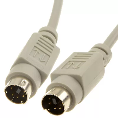 2m PS2 Switchbox Cable 6 Pin Mini Din Male To Male • £5.09