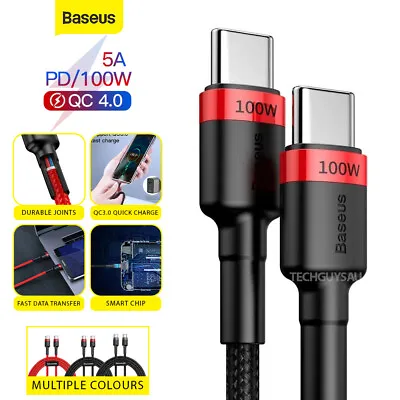 $8.79 • Buy Baseus 100W USB C To Type C Charger Cable PD Fast Charge Lead For Samsung Huawei