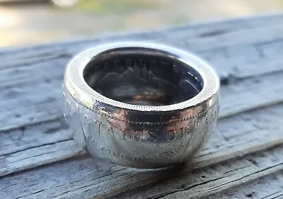 Authentic 90% Silver 1885 Morgan Silver Dollar Ring - Size 12 • $74.95