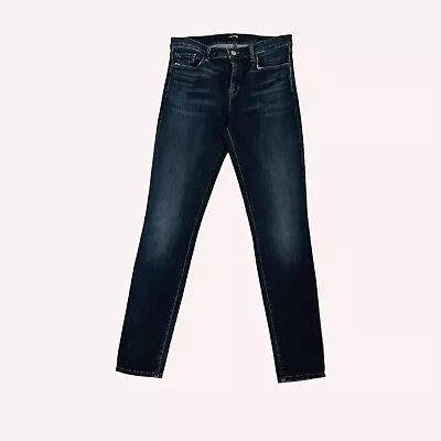 J.  Brand Mid-Rise Skinny Leg Reserve Stretch Jeans Size 29 Inseam 28” Dark • $38