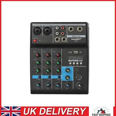 Wireless 4-channel Audio Mixer Bluetooth-compatible USB Sound Mixing (EU) • £29.90