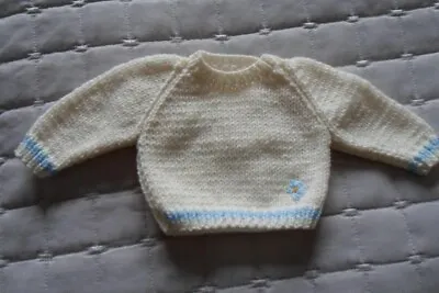 Hand Knitted Dolls Clothes Jumper To Fit 15-18  Baby Doll /premature Baby/teddy • £3.95