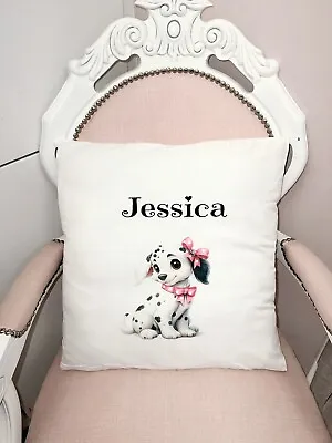 Personalised Girls Cute Bedroom Cushion Any Name Cute Dog • £5.99