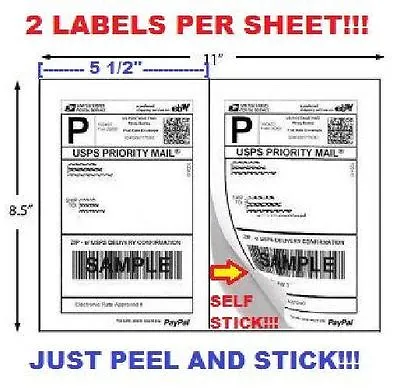 400 Shipping Labels For Printing USPS UPS EBay Click N Ship Postage Self Stick • $36.99