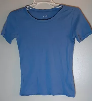 J Jill Pima Cotton Short Sleeve Tee Size XS Blue Lightweight  • $15