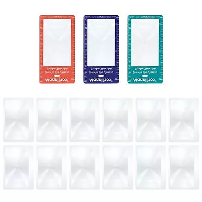 MAGDEPO 12 Packs - Credit Card Size Pocket Magnifier 3X Magnifying Ruler With... • $19.06