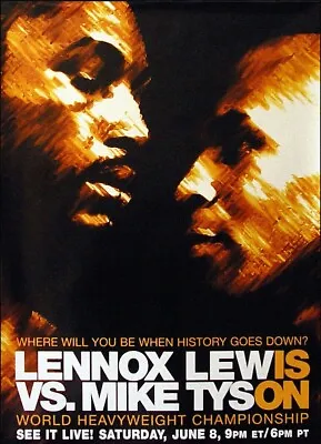 Iron Mike Tyson Vs. Lennox Lewis Boxing Fight Reproduction Poster 11x15 Wall Art • $14.99