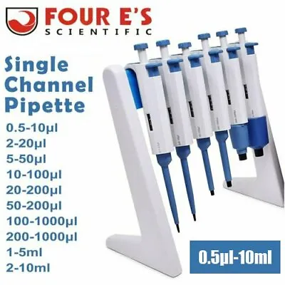 $25.59 • Buy 0.5ul-10ml Single Channel Pipettor Pipette Adjustable Lab Liquid Micropipette US