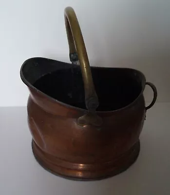 Vintage Copper Coal Bucket/Scuttle With Folding Handle • £10