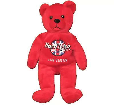 Las Vegas Hard Rock Cafe Rita Beara Bean Bag Teddy Bear 9  Red Plush Stuffed Toy • $10