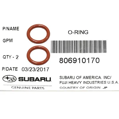 $6.87 • Buy OEM 85-18 Subaru Engine Oil Dipstick Tube Seal SET (x2) Impreza Legacy 806910170