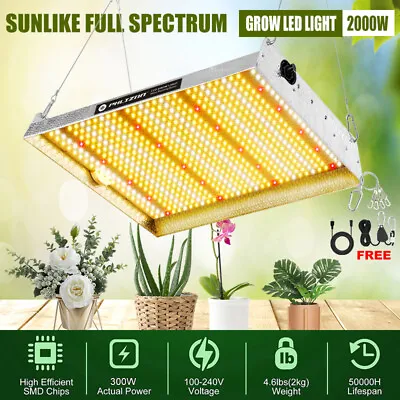 £19.33 • Buy  TSW 2000 LED Grow Light Full Spectrum Indoor Commercial Plant Lamp Panel Flower