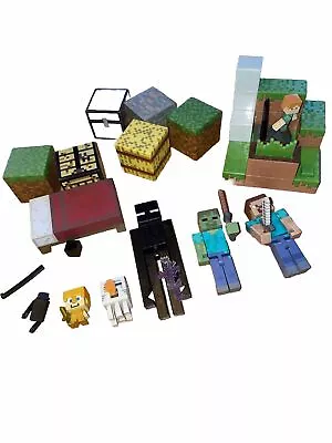 Mixed Lot Of Pieces Minecraft Mojang Blocks Figures • $14.99