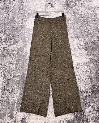 STAUD Pants Small Womens Metallic Knit Gold Bronze Wide Leg Pull On • $99.99