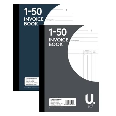 Full Size A5 Invoice Duplicate Receipt Book Numbered Cash 1 - 50 Pages Pad NEW • £2.89