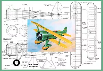 Model Airplane Plans (UC): Laird Solution 1/12 Scale 21  Wingspan For .15-.19 • $15