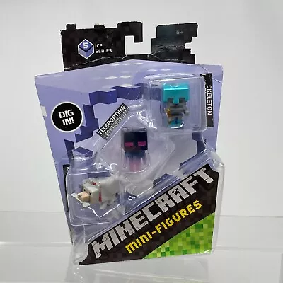 Minecraft Mini-Figures Ice Series 5 Skeleton Wolf Teleporting Enderman BAD BOX • $7.49