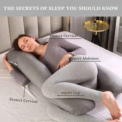 $22.39 • Buy Pregnancy Pillow Maternity Belly Contoured Body Pillow U Shape Cushion 51 Inch
