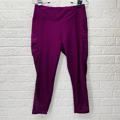 MARIKA Sz L Purple Active Wear Workout Yoga Gym Pants Capri Leggings • VGUC‼ • $14.95