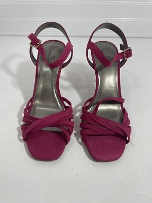 £14.07 • Buy Worthington Wor Boomer Shoes Slingback Size 7.5 Magenta Stilleto Ankle Strap