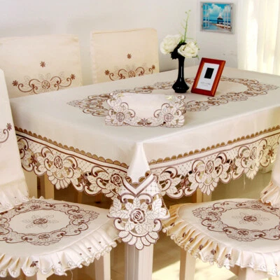 $6.29 • Buy Rectangle Tablecloth Dining Table Cover Vintage Embroidered Floral Lace Doily