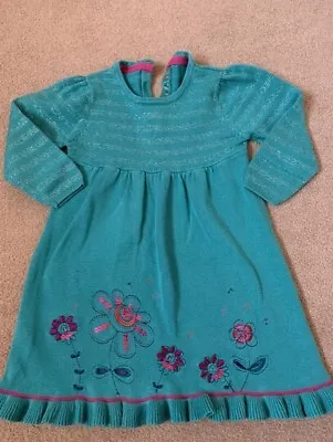£1.49 • Buy Baby Girl 12-18 Months M&S Dark Teal Knitted Glitter Dress – I Combine P&P