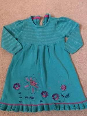 £1.49 • Buy Baby Girl 12-18 Months M&S Dark Teal Knitted Glitter Dress – I Combine P&P