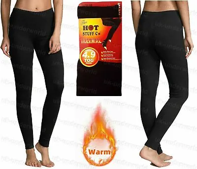 £5.75 • Buy Ladies Thermal Leggings Fleece Lined Black 4.9 TOG Womens Winter Warm 1 Pair