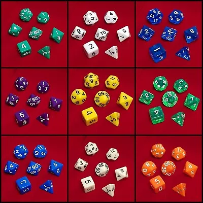 $15 • Buy 63pcs Polyhedral Dice Set D4-D20 Role Party Playing For DND RPG MTG.