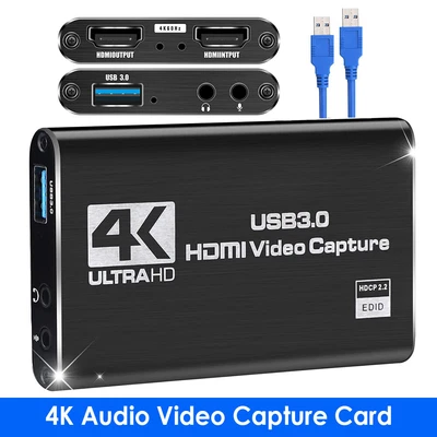 $24.84 • Buy 4K Audio Video Capture Card, USB 3.0 HDMI Video Capture Device Full HD