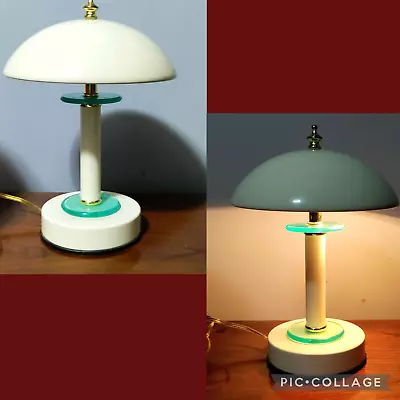 TOUCH LAMP White Metal 3-way Dome Atomic Mushroom UFO 12  Excellent • $39.99