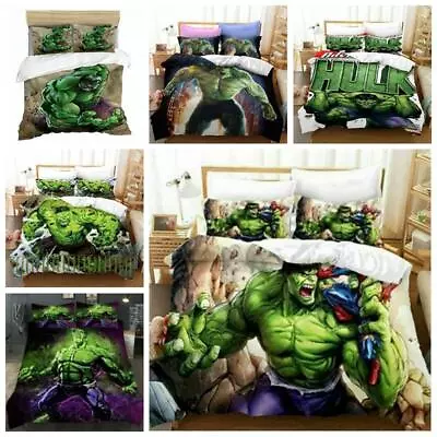 Marvels The Avengers Hulk Kids Quilt Duvet Cover Bedding Set Single Double Size/ • £48