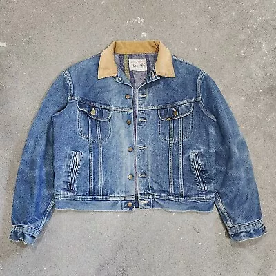 Vintage Lee Storm Rider Denim Jean Jacket Trucker Blanket Lined 48L Made USA • $119.99