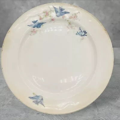 Antique Carrollton Pottery Bluebird Dinner 9  Plate • $19.99