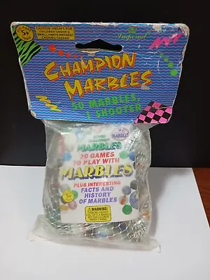 Imperial Toy Corp Champion Marbles 50 Marbles + 1 Shooter NOS Unopened Bag 1992 • $7.95