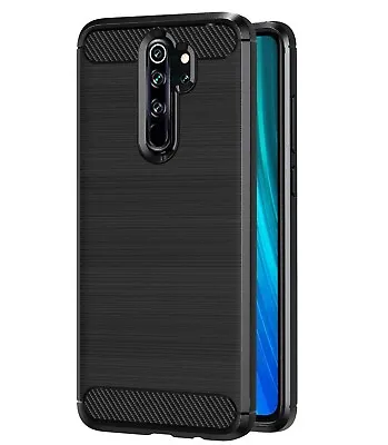 For XIAOMI REDMI NOTE 8 PRO CARBON FIBER CASE SHOCKPROOF SLIM HEAVY DUTY BLACK • £5.95