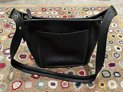 Coach 9816 Legacy Vintage Black Leather Medium Slim Messenger Crossbody Bag Euc • $99.99