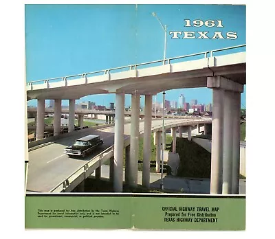 Vintage 1961 Texas Official Road Map – State Highway Department (1611) • $11.99