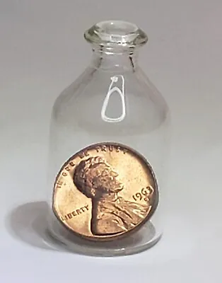 Vintage 1963 D Penny In A Miniature Glass Bottle With Out Cork Stopper • $11.45