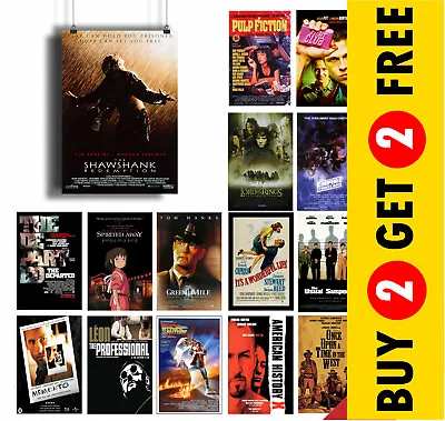 £3.99 • Buy A3 A4 A5 SIZE OPTIONS: IMDB TOP 1to50 MOVIE POSTERS Print Film Cinema Wall Art